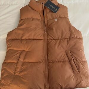 U.S. Polo Assn. Quilted Puffer Vest in Rust